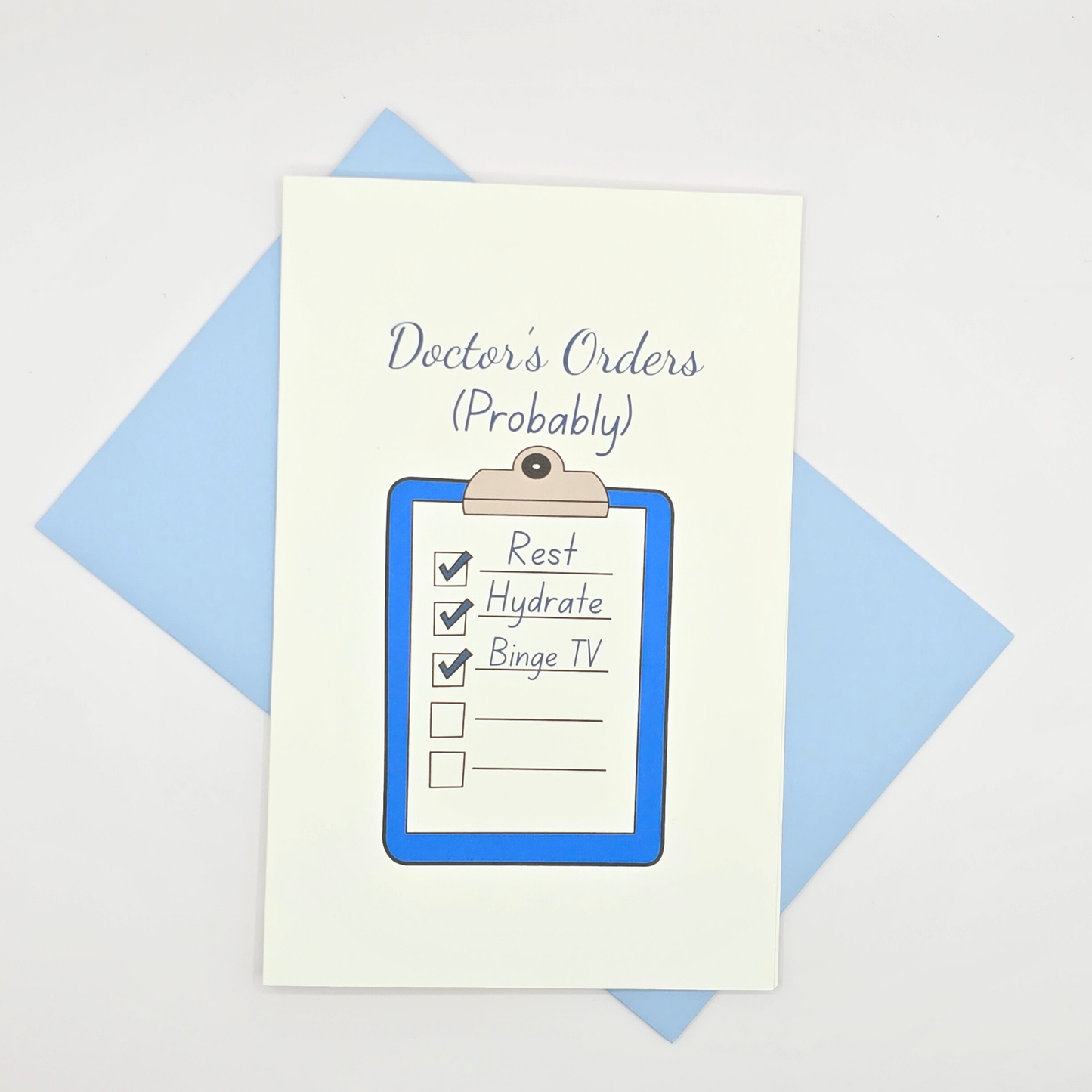 Rest, Hydrate, Binge TV – Get Well Card