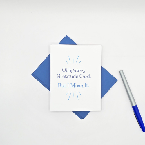 Overachiever Appreciation – 5-Card Thank You Set (Blue & White)