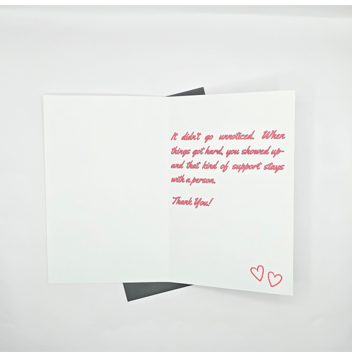 Thanks For Showing Up When It Mattered" Thank You Card