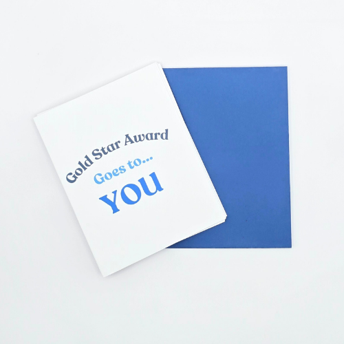 Overachiever Appreciation – 5-Card Thank You Set (Blue & White)