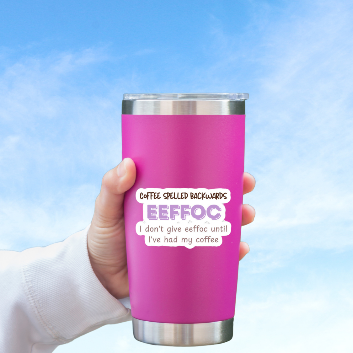 Coffee Spelled Backwards Waterproof Sticker