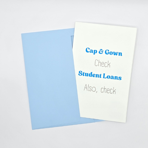 Cap & Gown Check – Funny Grad Card
