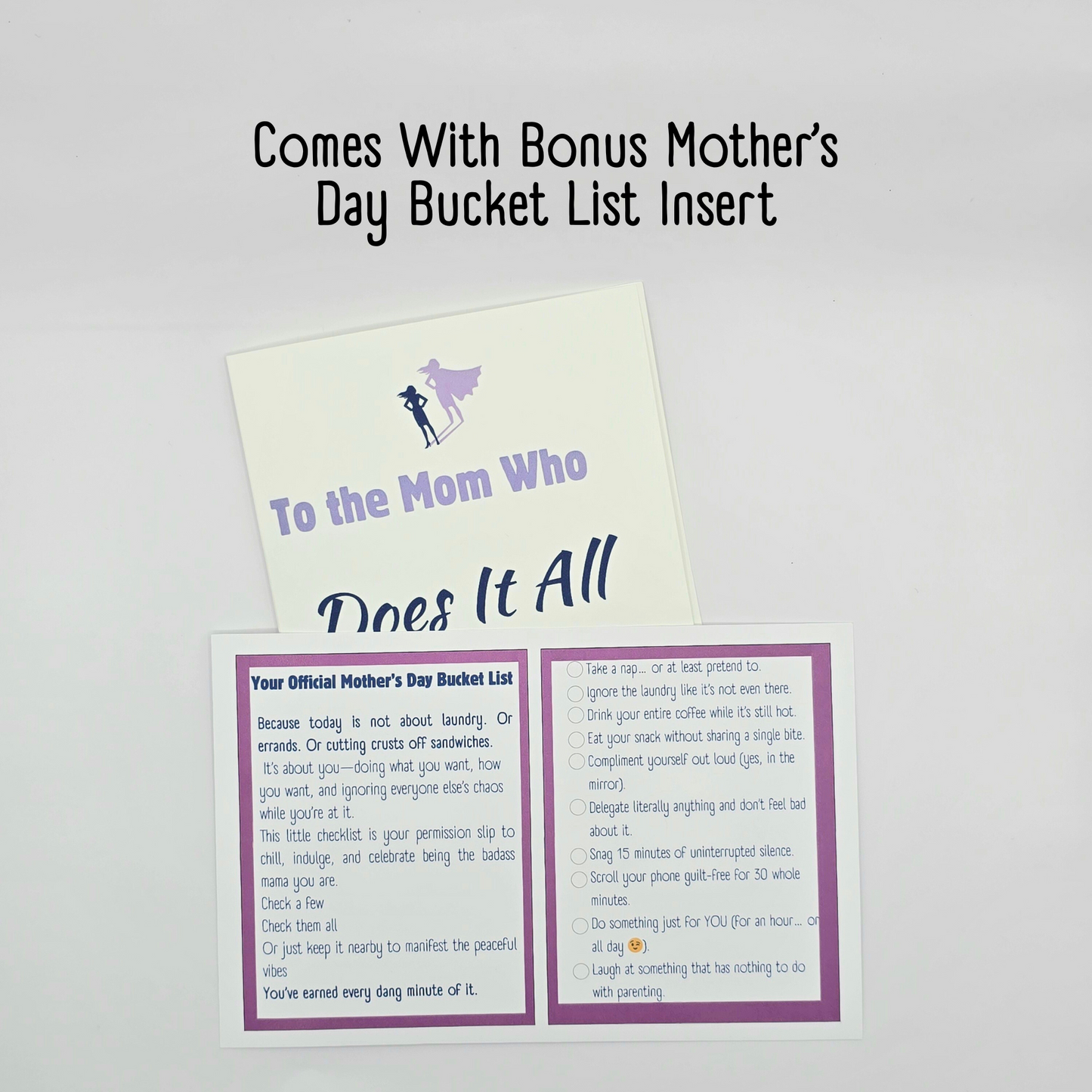 She Does It All – Mother’s Day Card (Funny + Sweet)