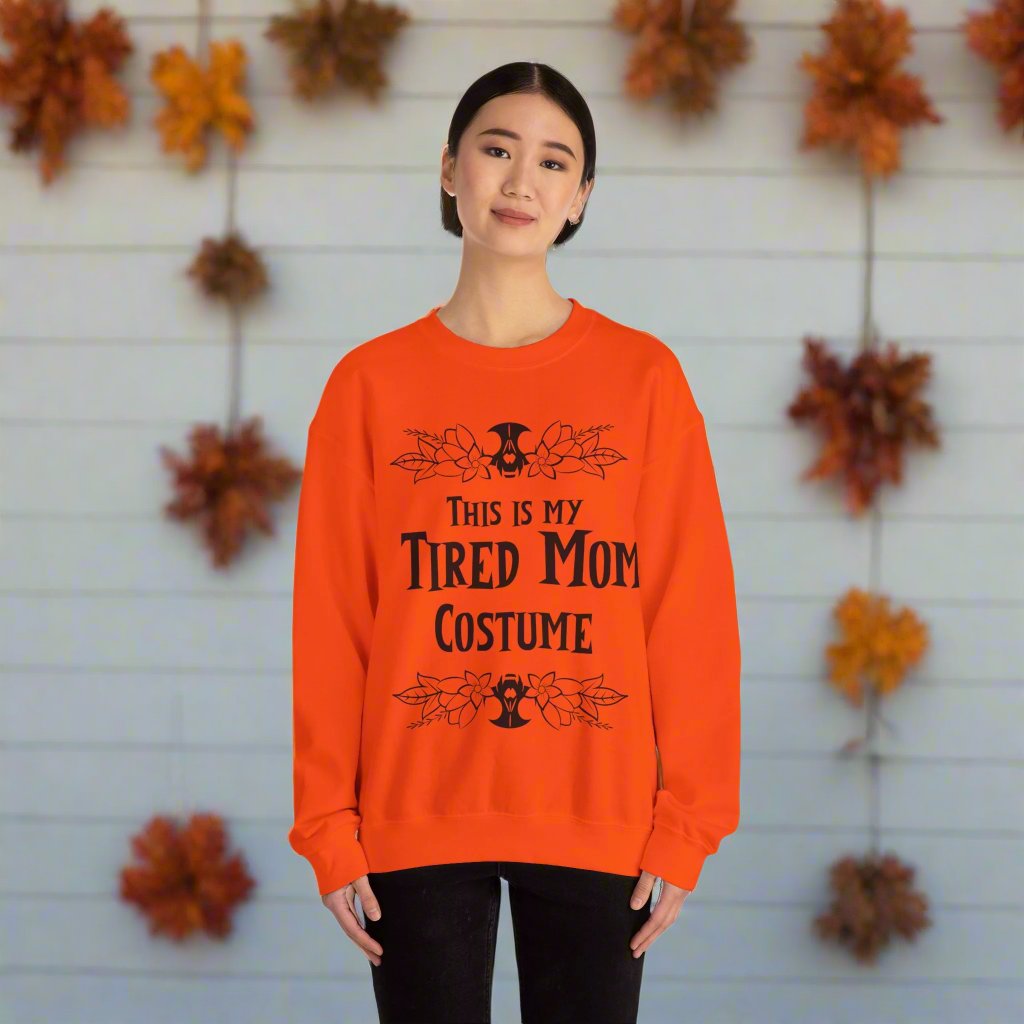 Halloween Sweatshirt Mom Sweatshirt Funny Halloween Sweatshirt For Mom Tired Mom Sweatshirt