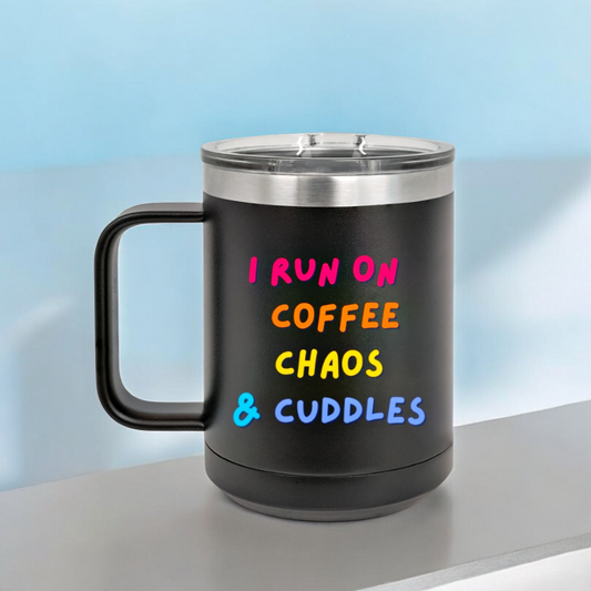 Coffee Chaos and Cuddles Double Insulated Coffee Mug