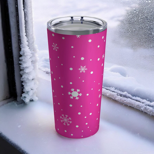 20 oz Snowflake Tumbler - Insulated Christmas Drinkware