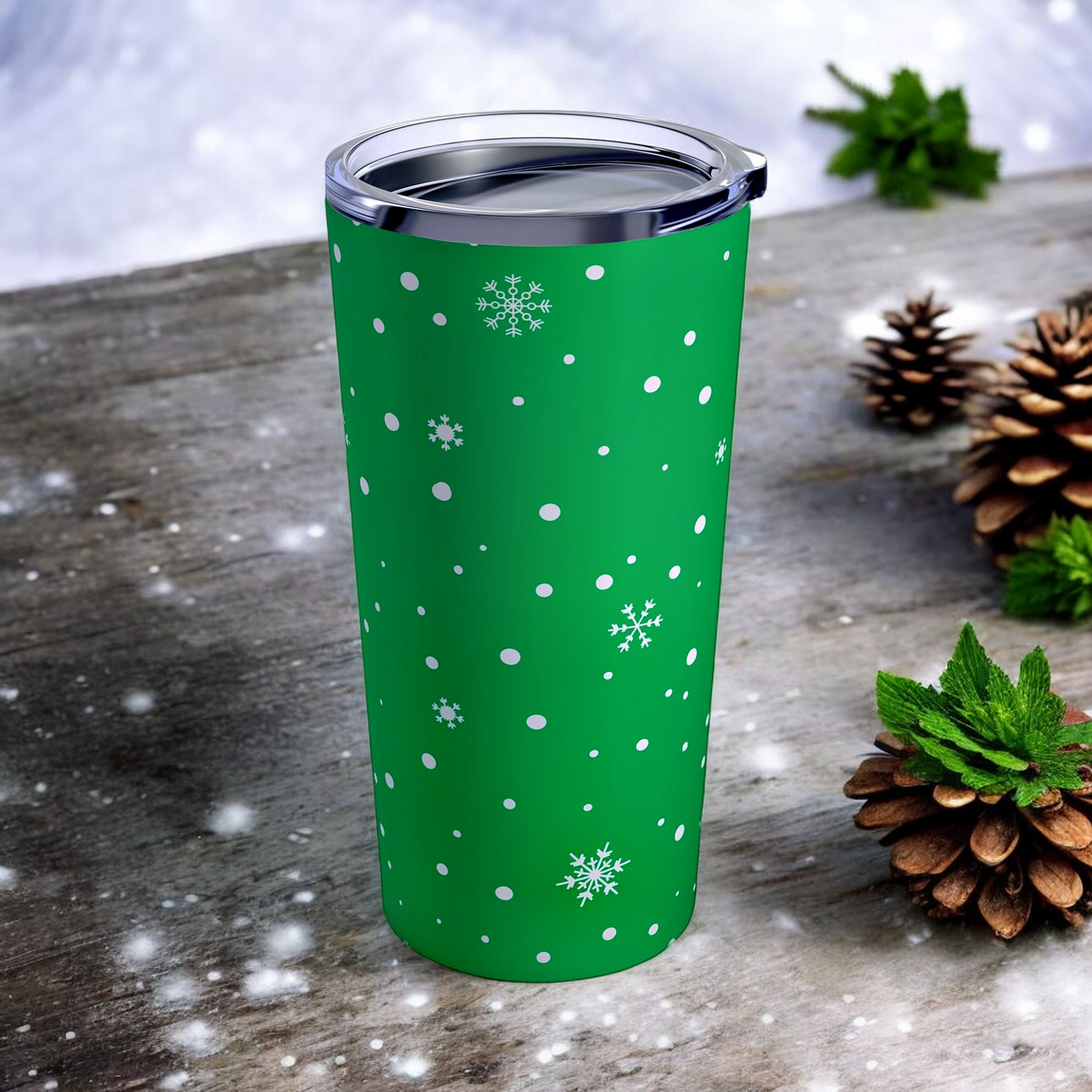 20 oz Snowflake Tumbler - Insulated Christmas Drinkware