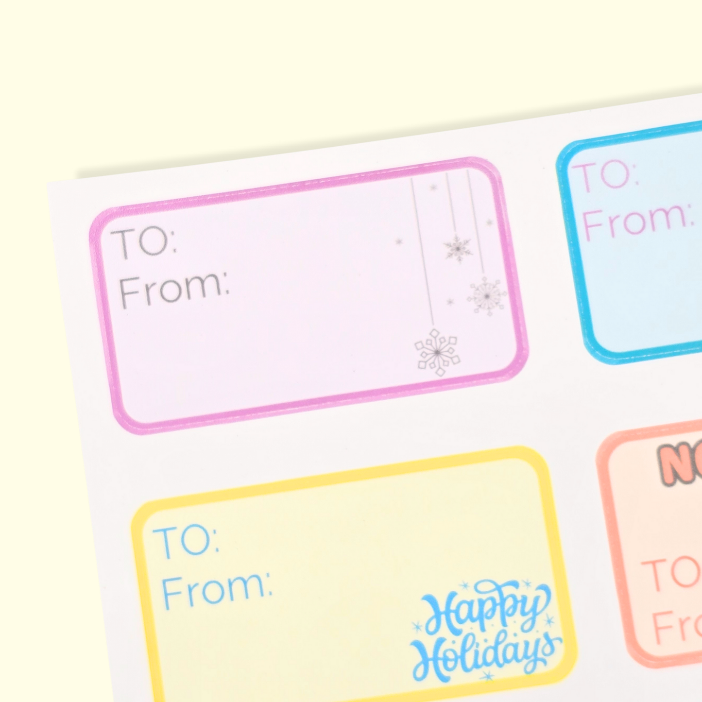 Colorful Holiday Gift Label Stickers