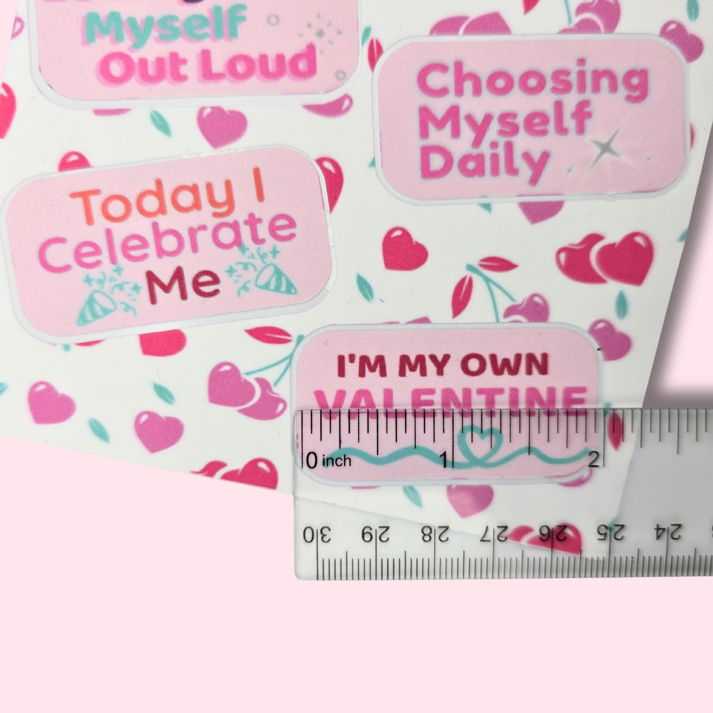 Valentine's Sparkly Affirmation Self-Love Sticker Sheet