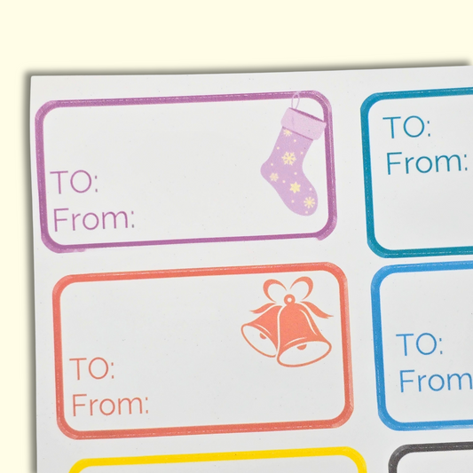 Minimalist Holiday Gift Label Sticker Sheets (White Background)
