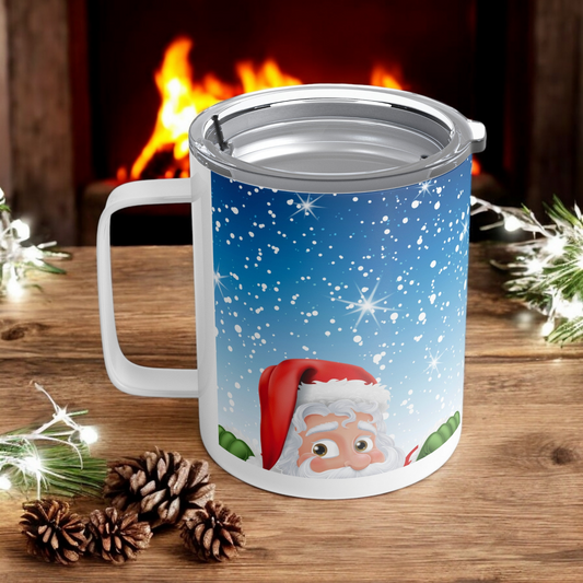 Santa Insulated Coffee Mug – 12 oz Double-Wall Stainless Steel Christmas Cup for Hot & Cold