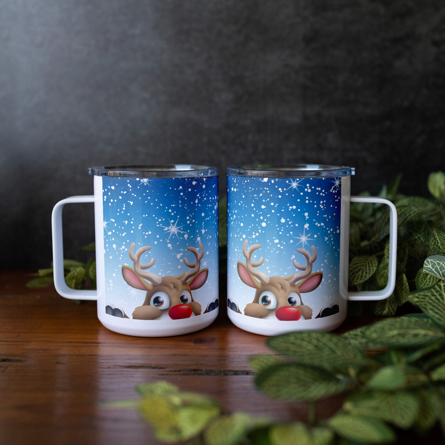 Peeking Rudolf Insulated Coffee Mug