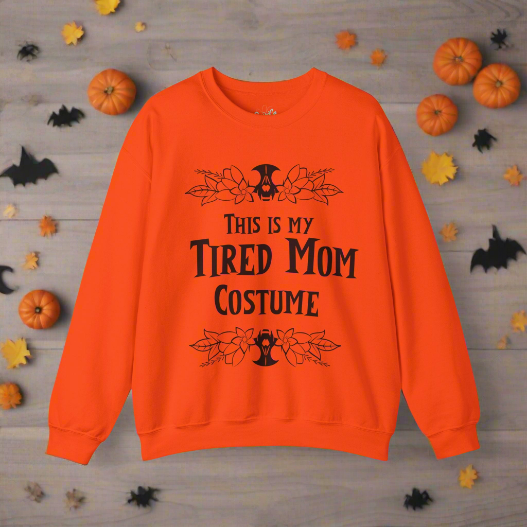 Halloween Sweatshirt Mom Sweatshirt Funny Halloween Sweatshirt For Mom Tired Mom Sweatshirt