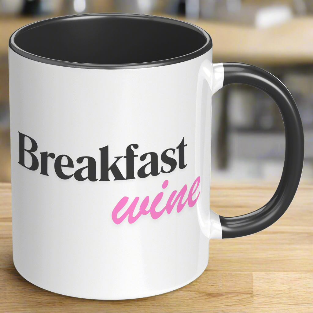 Breakfast Wine Coffee Mug – Playful Morning Mug