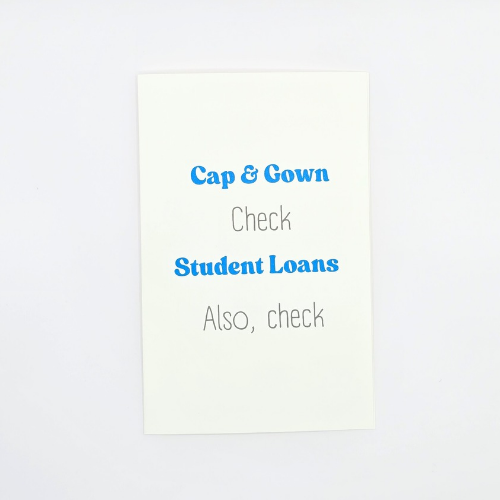 Cap & Gown Check – Funny Grad Card