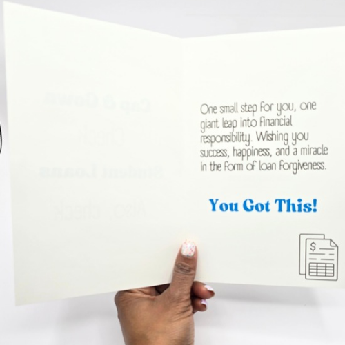 Cap & Gown Check – Funny Grad Card