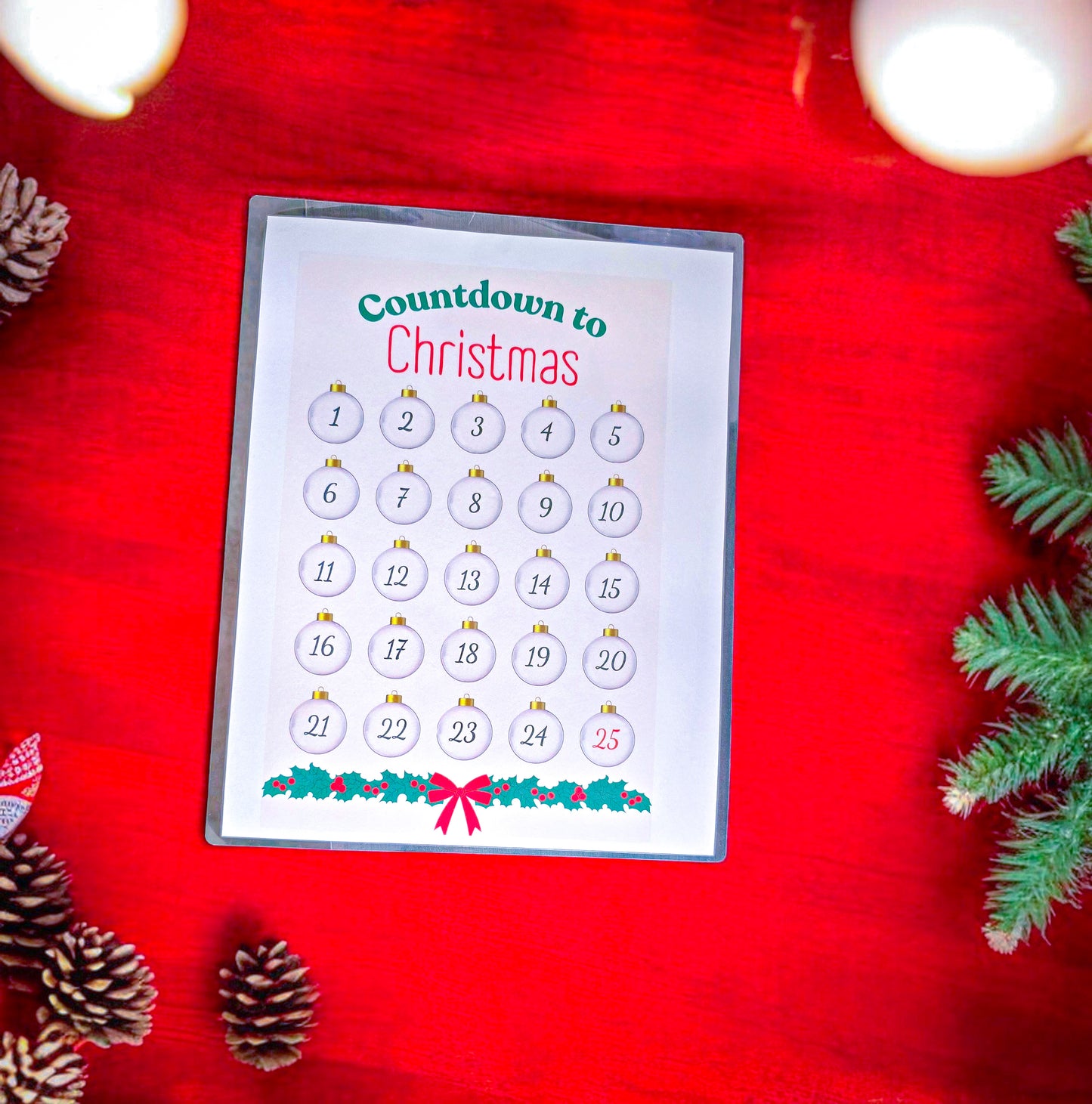 25-Day Christmas Countdown & Coloring Pages Bundle - Laminated, Reusable Holiday Countdown