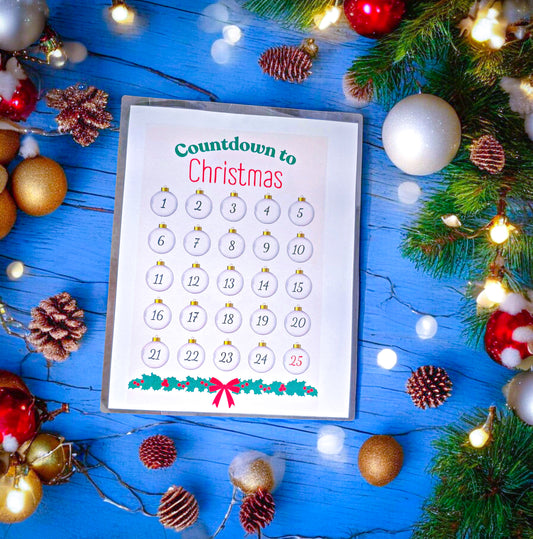 25-Day Christmas Countdown & Coloring Pages Bundle - Laminated, Reusable Holiday Countdown